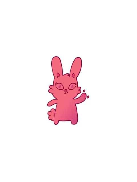 Pressure popping animation of cute vector gradient illustration cartoon rab.. Stock Footage 324151858