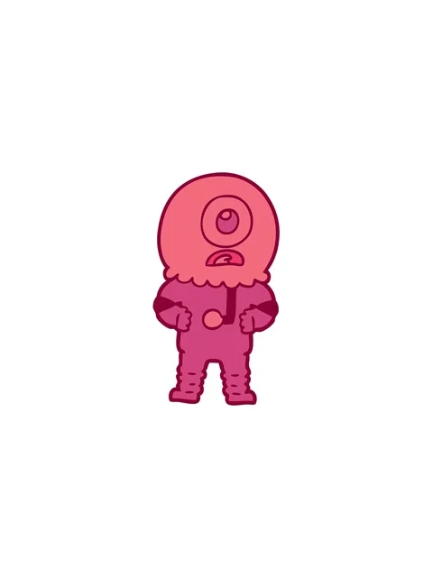 Pressure popping animation of cyclops alien spaceman cartoon Stock Footage 324336743