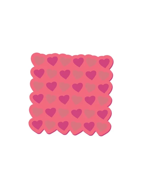Pressure popping animation of hearts repeat pattern sticker Stock Footage 324340153