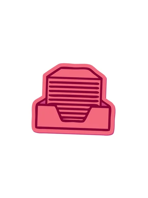 Pressure popping animation of sticker of a cute cartoon stack of office paper 動画素材 324411853