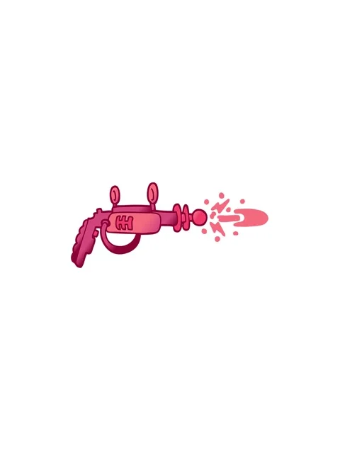 Pressure popping animation of vector gradient illustration cartoon ray gun Stock Footage 324404533