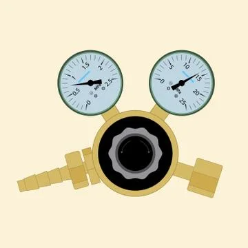 Pressure regulator for welding Stock Illustration