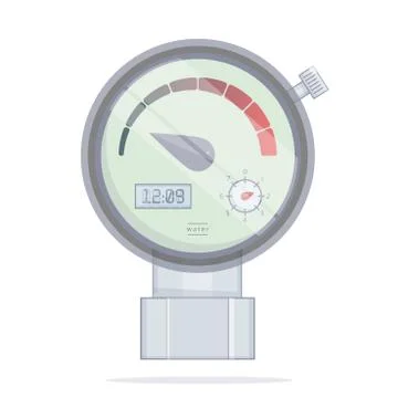 Pressure sensor manometer. Tools vector icon. On factory pipeline or home. Re Stock Illustration