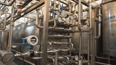 Pressure sensor for milk pasteurizer Stock Footage 85601087