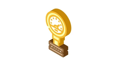 Pressure sensor module isometric icon animation Video stock 327274968