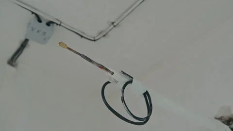 Pressure testing of copper pipes with gas before pumping refrigerant into line Stock Footage 262950898