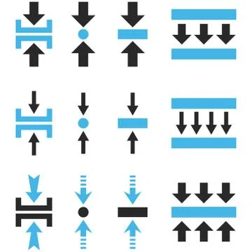 Pressure Vertical Vector Flat Icon Set Stockillustratie
