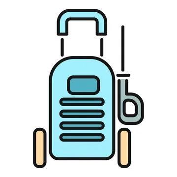 Pressure washer machine cleaning tool appliance icon Stock Illustration
