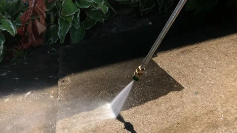 Pressure Washer Removing Deep Layer of Grime Oddly Satisfying 4K Stock Footage 201152449