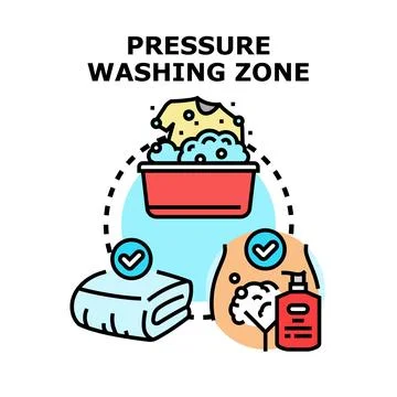 Pressure washing zone concept vector illustration Stock Illustration