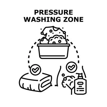 Pressure washing zone concept vector illustration Stock Illustration