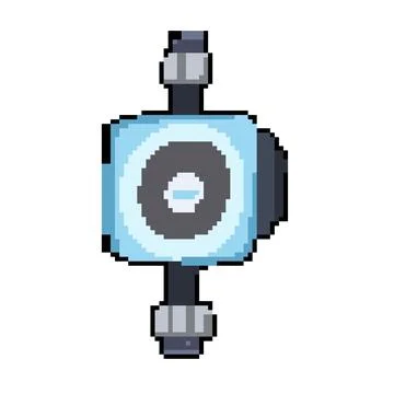 Pressure water circulation pump pixel art vector illustration Stock Illustration