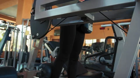 The Pressure Of Weight On The Training Legs Stock Footage 280468585