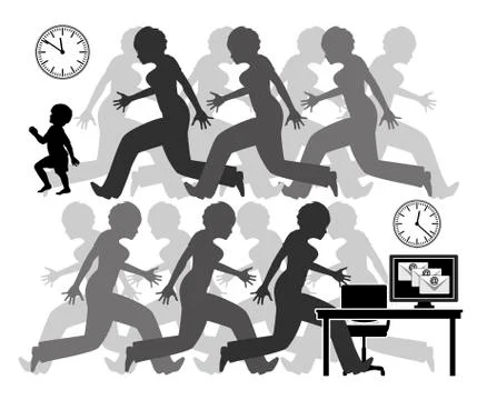 The pressure of working mother Illustrazione stock