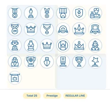 Prestige Exclusive Vector Set featuring 25 Regular Line PIXEL Perfect 128x1.. Stock Illustration