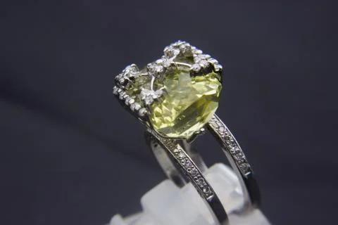 Prestigious white gold ring. Stock Photos