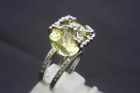 Prestigious white gold ring. Stock Photos