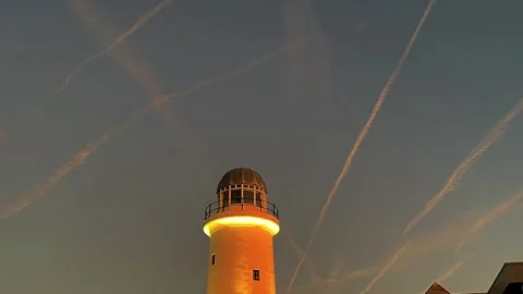 Preston 2025 Jan 16. Lighthouse feature outside the Mariners Way store, Stock Footage 297949968