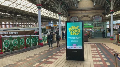 Preston, UK 02/01/2024 JCDecaux Vector Billboard Stock Footage 263322903