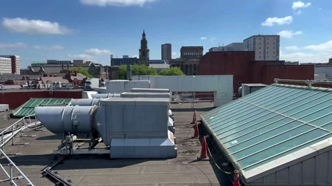 Preston UK. 2025 May 17: 4k video, Buildings, roofs structures, Gothic churches, Stock Footage 309409702