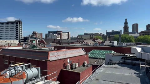Preston UK. 2025 May 17: 4k video, Buildings, roofs structures, Gothic churches, Stock Footage 309409747