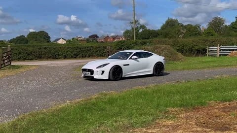 Preston, UK 2026 Aug 02. 2015 Jaguar F-Type V8 R Awd Auto V8 4k video Stock Footage 341604775