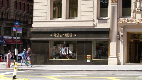 Pret A Manger store on Central Park South. Stock Footage 331188608