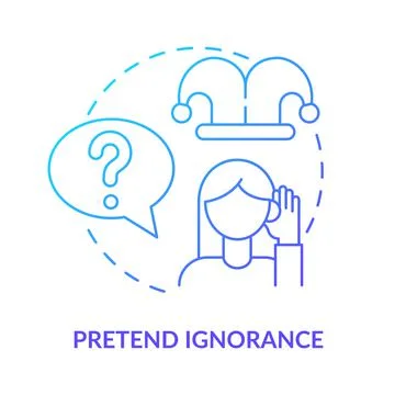 Pretend ignorance blue gradient concept icon Stock Illustration