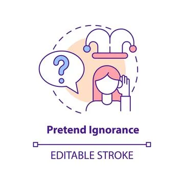 Pretend ignorance concept icon Stock Illustration