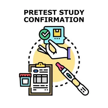 Pretest study confirmation medical analysis process 库存插图
