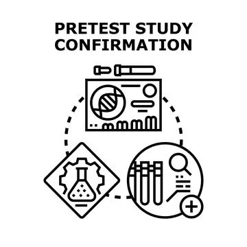 Pretest study confirmation process vector concept Stock Illustration