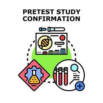 Pretest study confirmation process vector concept Stock Illustration