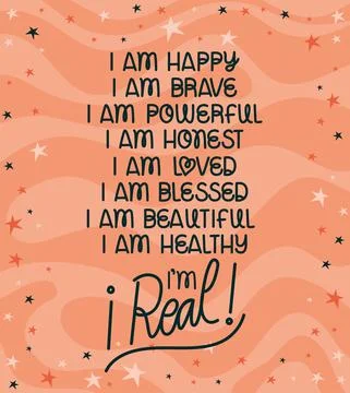 Pretty affirmations design Stock Illustration