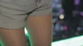 Pretty and active girl wearing shorts dancing at the nightclub. Party. Relaxing HD Footage