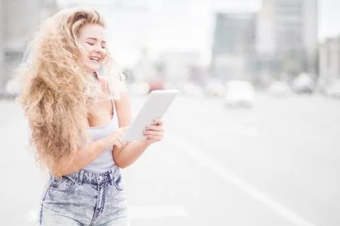 Pretty and curly. Stock Photos