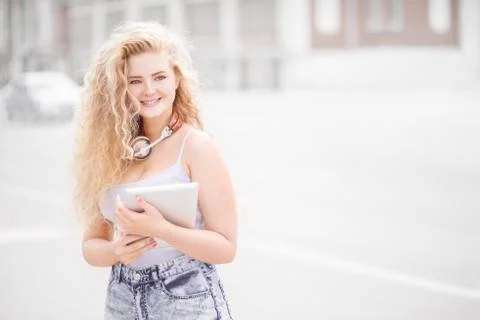 Pretty and curly. Stock Photos