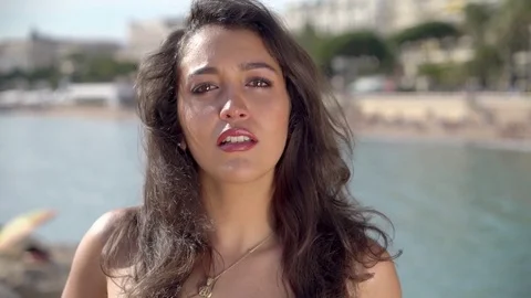 Pretty Arab / middle eastern girl after crying Stock Footage 78365791
