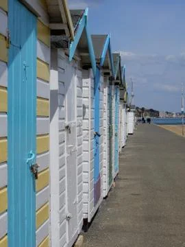 Pretty beach huts Stock Photos