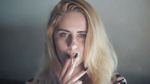 Blonde Teen Girls Smoking Cigarettes