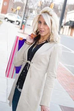 Pretty Blonde Shopper Stock Photos