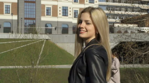 Pretty blonde smiling Stock Footage 94920822