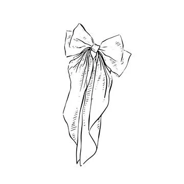 Pretty bow drawing Stock Illustration