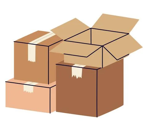 Pretty boxes pile Stock Illustration