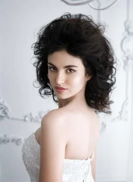 Pretty bride with the nice makeup Stock Photos