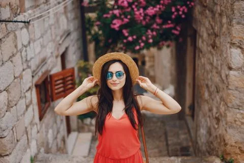 Pretty brunette Stock Photos