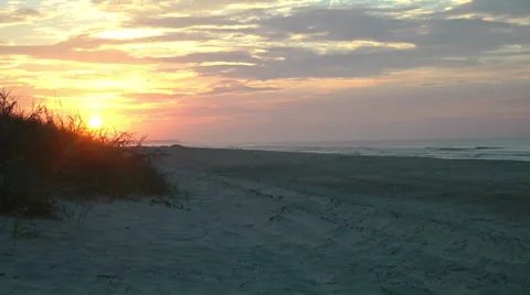 Pretty Brunswick County, NC beach sunrise Stock Footage 36955789