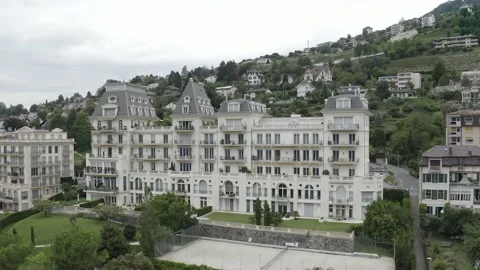 Pretty building in small town Stock Footage 160987910