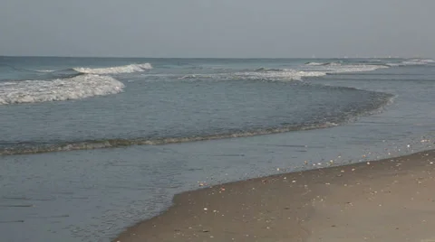 Pretty Carolina beach waves Stock Footage 36953679