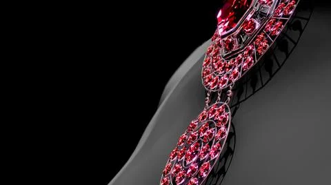 Pretty chaplet with red ruby gem stones on female mannequin, fictitious 스톡 일러스트