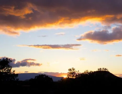Pretty Clouds Sunset Stock Photos